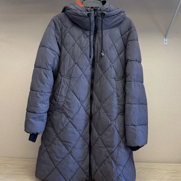 NVLT MOX QUILTED HOODED PUFFER COAT GREY - L - Picture 2 of 5
